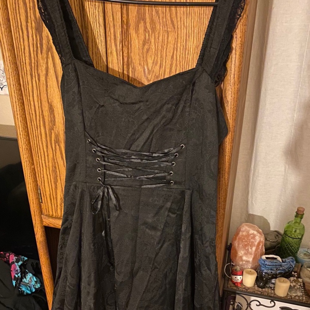 Knee length black gothic dress
